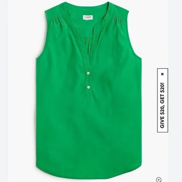 J.Crew green sleeveless tank top - Picture 1 of 4